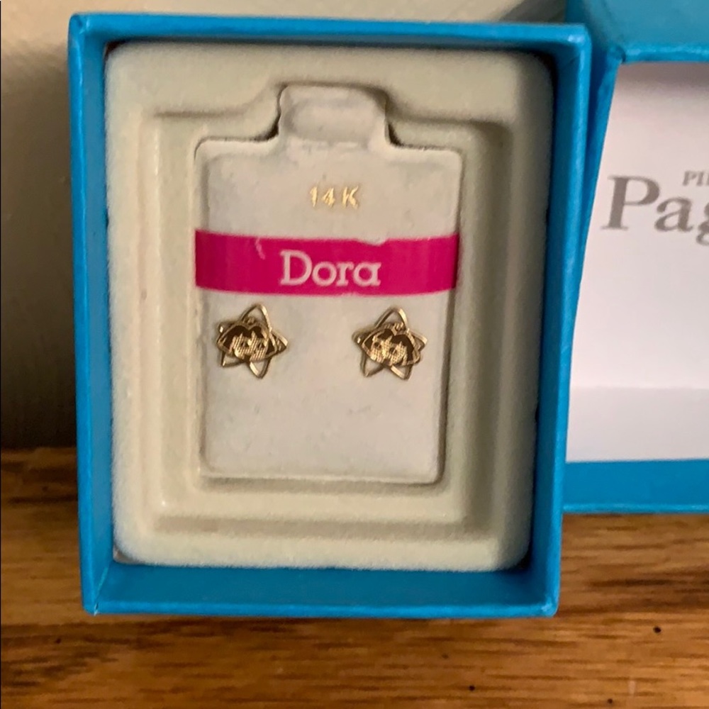 Dora the Explorer 14K Gold Post Earrings